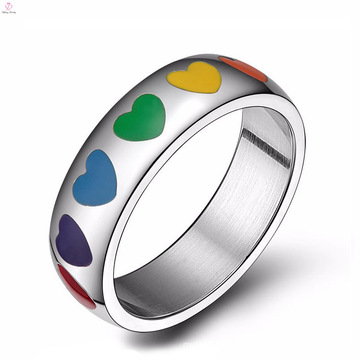 Design your own gay pride engagement gay promise stainless steel rings